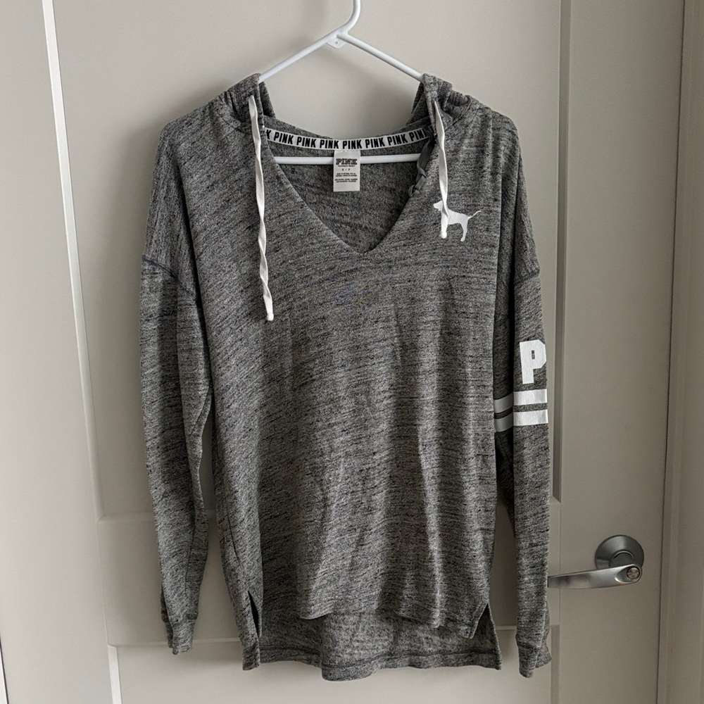 Victoria's Secret PINK Gray long sleeve with hood
